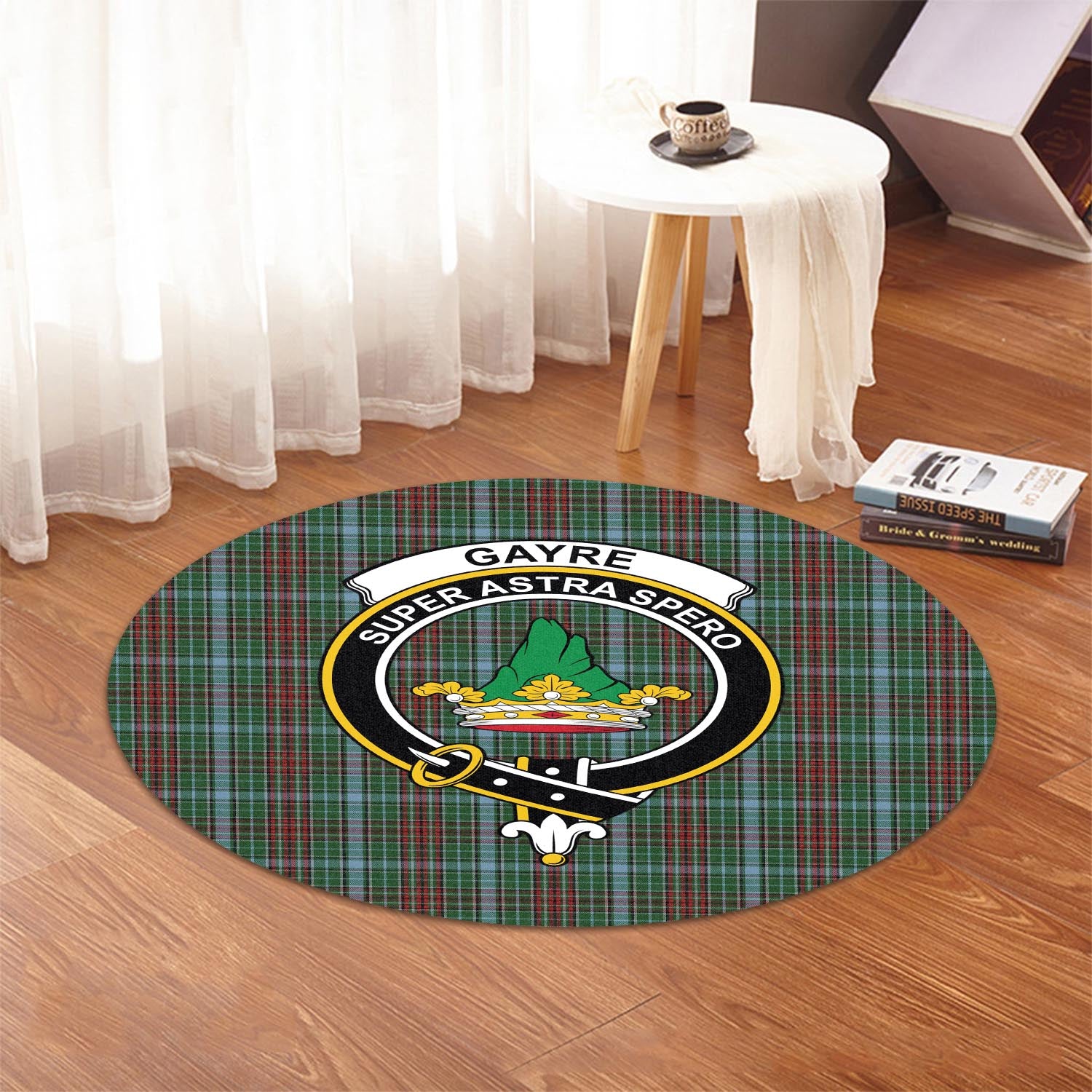 gayre-tartan-round-rug-with-family-crest