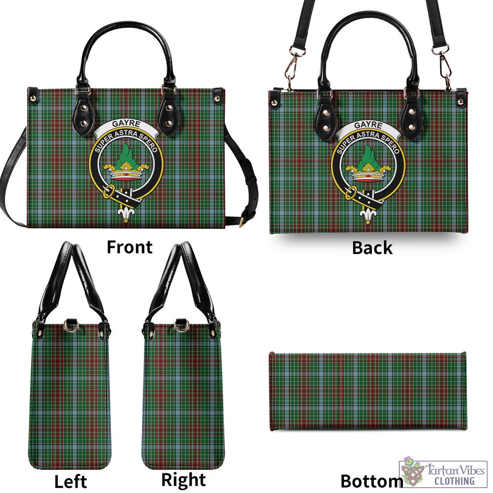 Tartan Vibes Clothing Gayre Tartan Luxury Leather Handbags with Family Crest