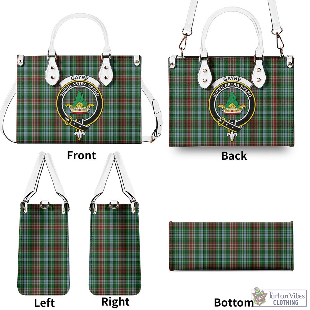 Tartan Vibes Clothing Gayre Tartan Luxury Leather Handbags with Family Crest