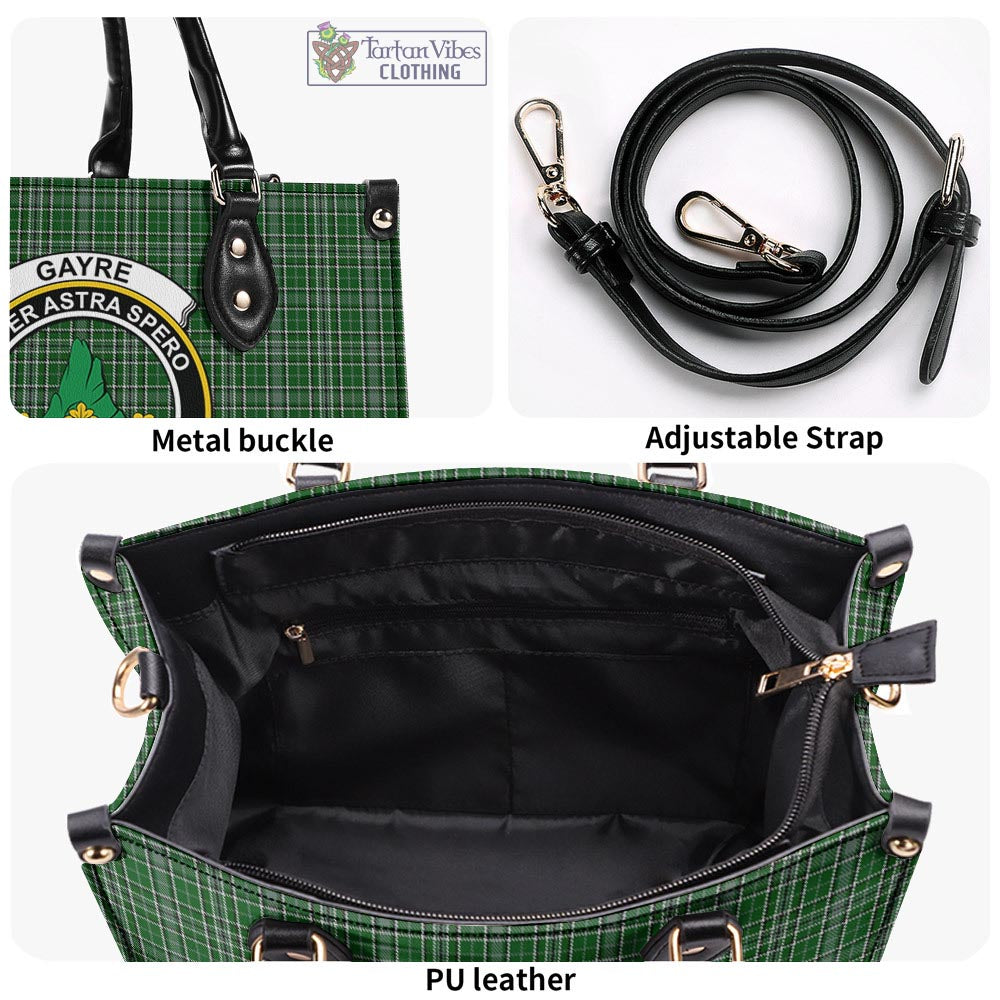 Tartan Vibes Clothing Gayre Dress Tartan Luxury Leather Handbags with Family Crest