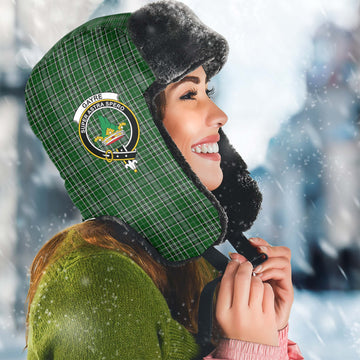 Gayre Dress Tartan Winter Trapper Hat with Family Crest