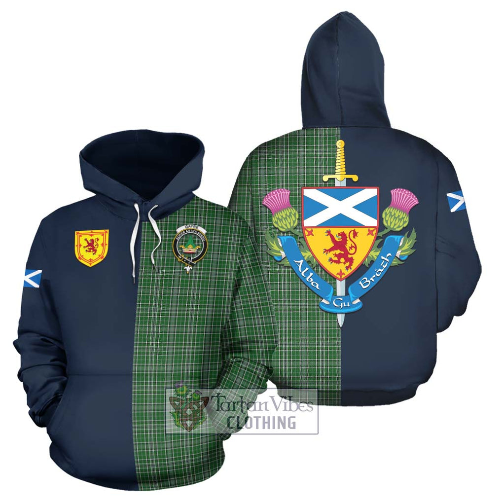 Tartan Vibes Clothing Gayre Dress Tartan Hoodie with Scottish Lion Royal Arm Half Style