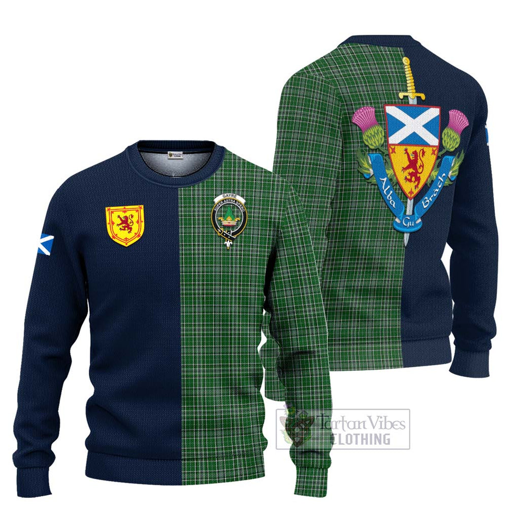 Tartan Vibes Clothing Gayre Dress Tartan Knitted Sweater with Scottish Lion Royal Arm Half Style