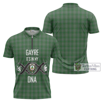 Gayre Dress Tartan Zipper Polo Shirt with Family Crest DNA In Me Style