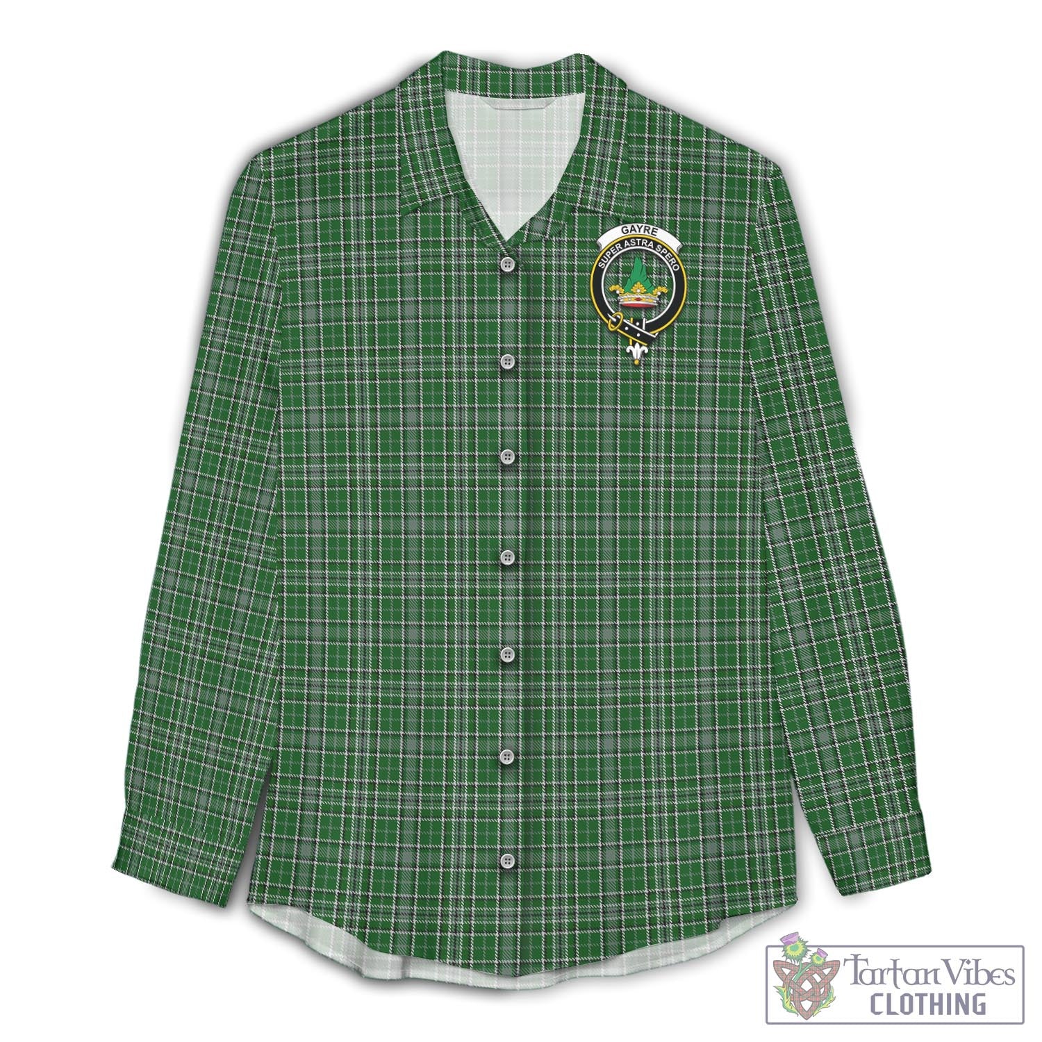 Tartan Vibes Clothing Gayre Dress Tartan Womens Casual Shirt with Family Crest