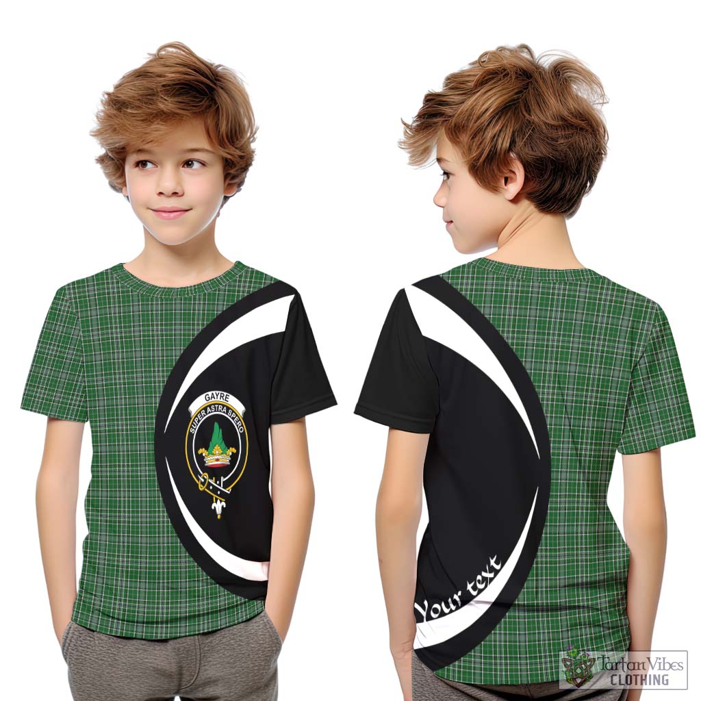 Gayre Dress Tartan Kid T-Shirt with Family Crest Circle Style Youth XL Size14 - Tartan Vibes Clothing