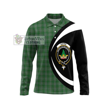 Gayre Dress Tartan Long Sleeve Polo Shirt with Family Crest Circle Style