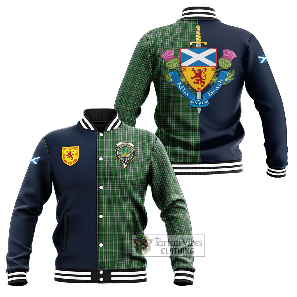 Tartan Vibes Clothing Gayre Dress Tartan Baseball Jacket with Scottish Lion Royal Arm Half Style