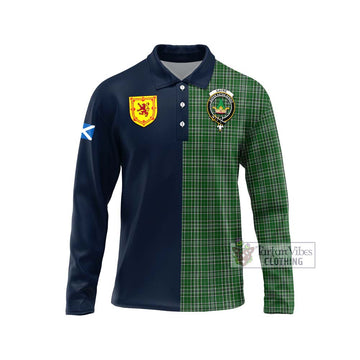 Gayre Dress Tartan Long Sleeve Polo Shirt Alba with Scottish Lion Royal Arm Half Style