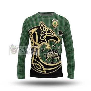 Gayre Dress Tartan Long Sleeve T-Shirt with Family Crest Celtic Wolf Style