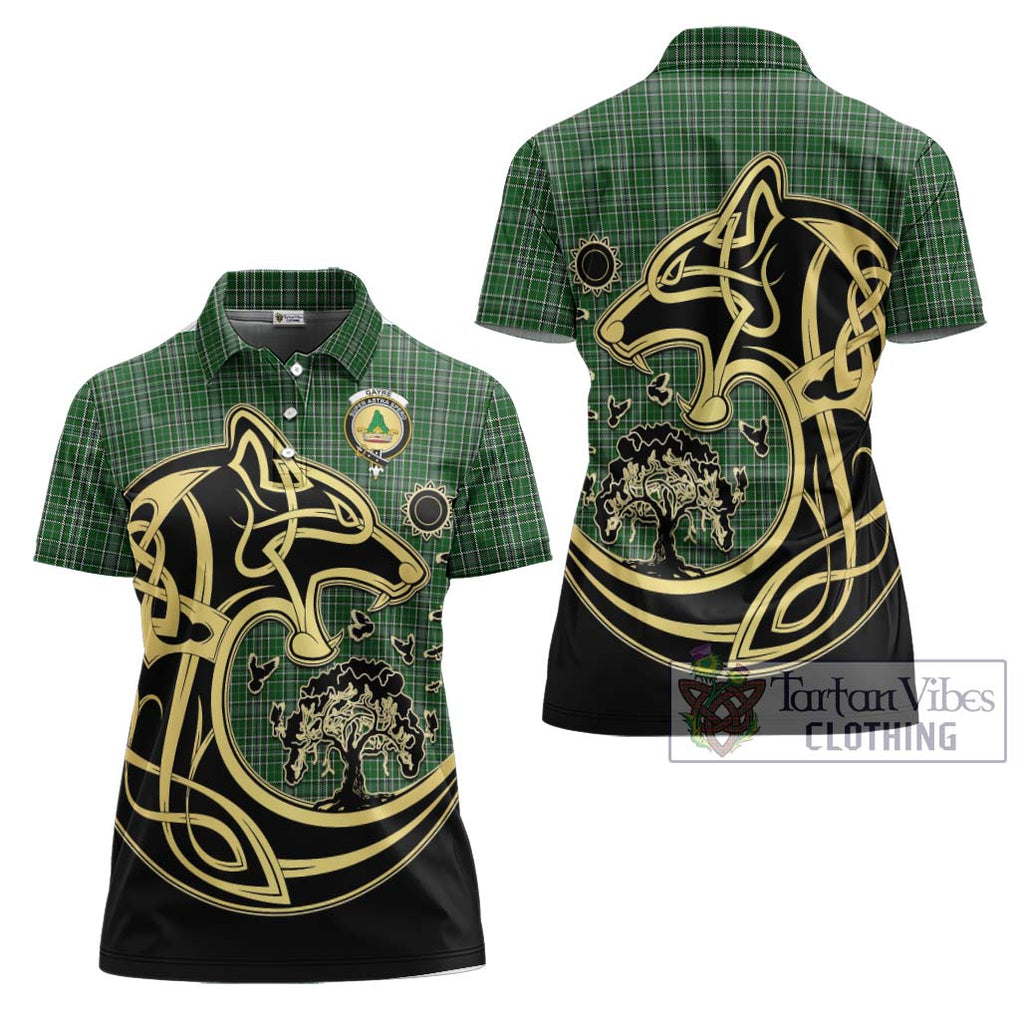 Gayre Dress Tartan Women's Polo Shirt with Family Crest Celtic Wolf Style Women - Tartanvibesclothing Shop