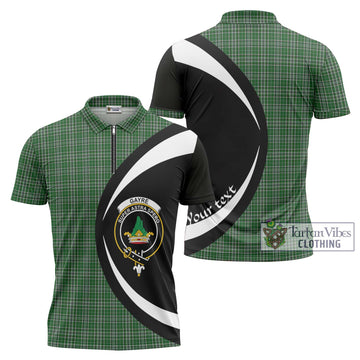 Gayre Dress Tartan Zipper Polo Shirt with Family Crest Circle Style