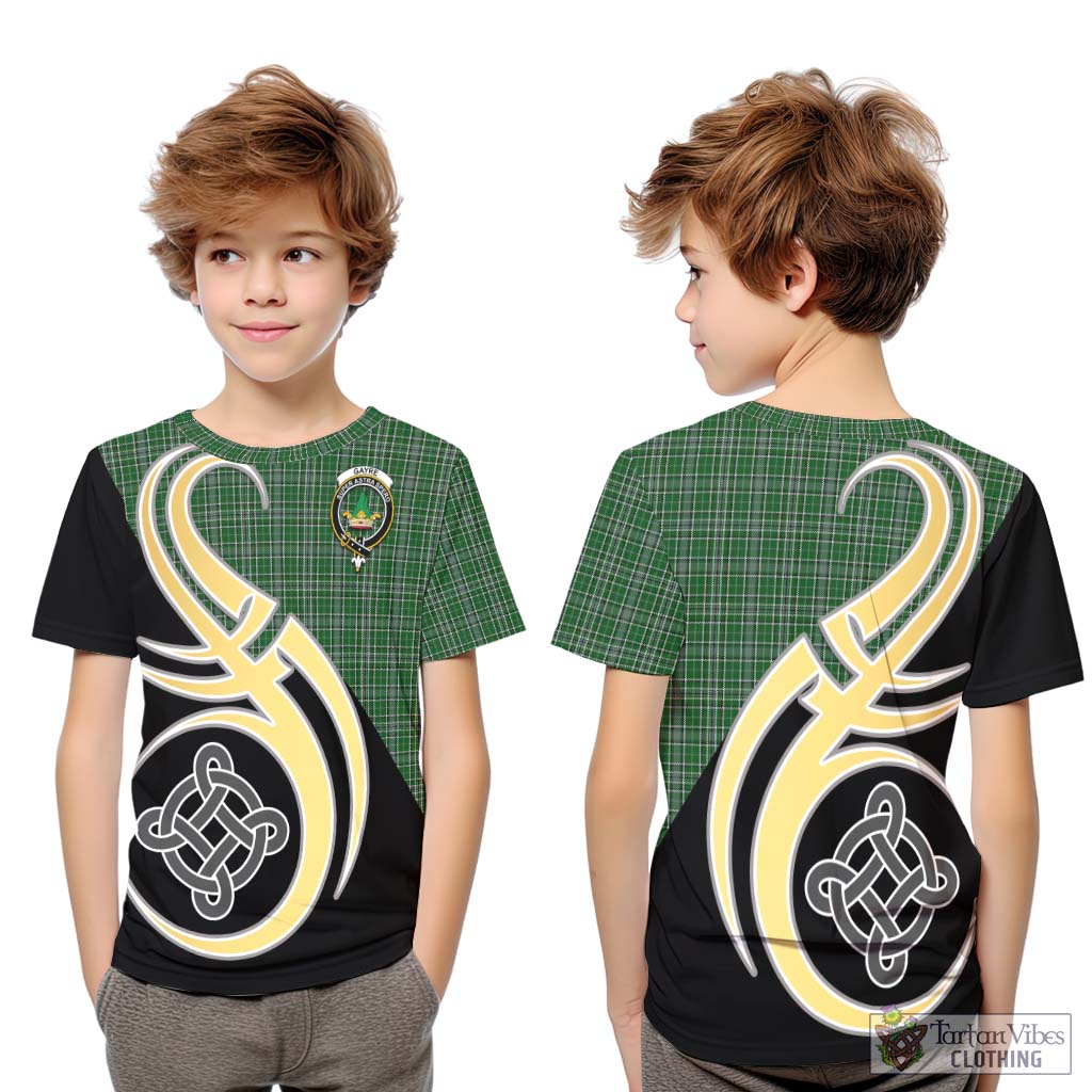 Gayre Dress Tartan Kid T-Shirt with Family Crest and Celtic Symbol Style Youth XL Size14 - Tartan Vibes Clothing