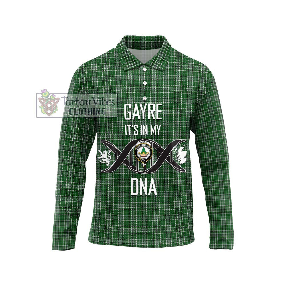 Gayre Dress Tartan Long Sleeve Polo Shirt with Family Crest DNA In Me Style Unisex - Tartanvibesclothing Shop