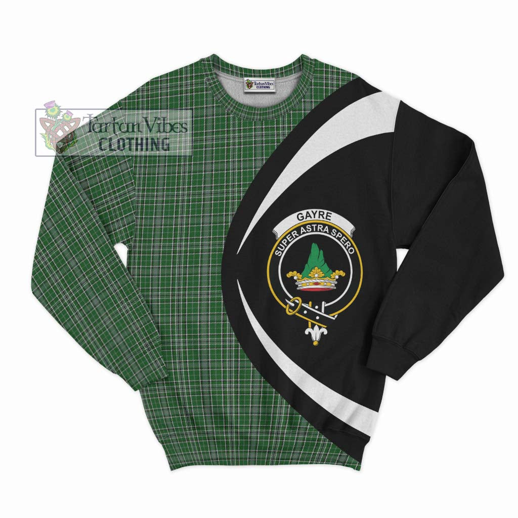 Gayre Dress Tartan Sweatshirt with Family Crest Circle Style Unisex - Tartan Vibes Clothing