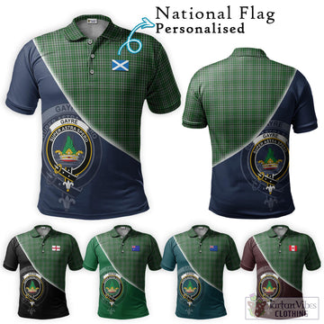 Gayre Dress Tartan Polo Shirt with Personalised National Flag and Family Crest Half Style