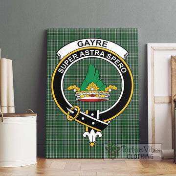 Gayre Dress Tartan Canvas Print Wall Art with Family Crest