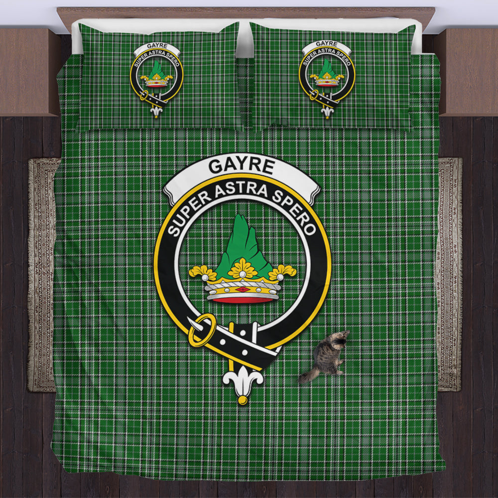 Gayre Dress Tartan Bedding Set with Family Crest US Bedding Set - Tartan Vibes Clothing