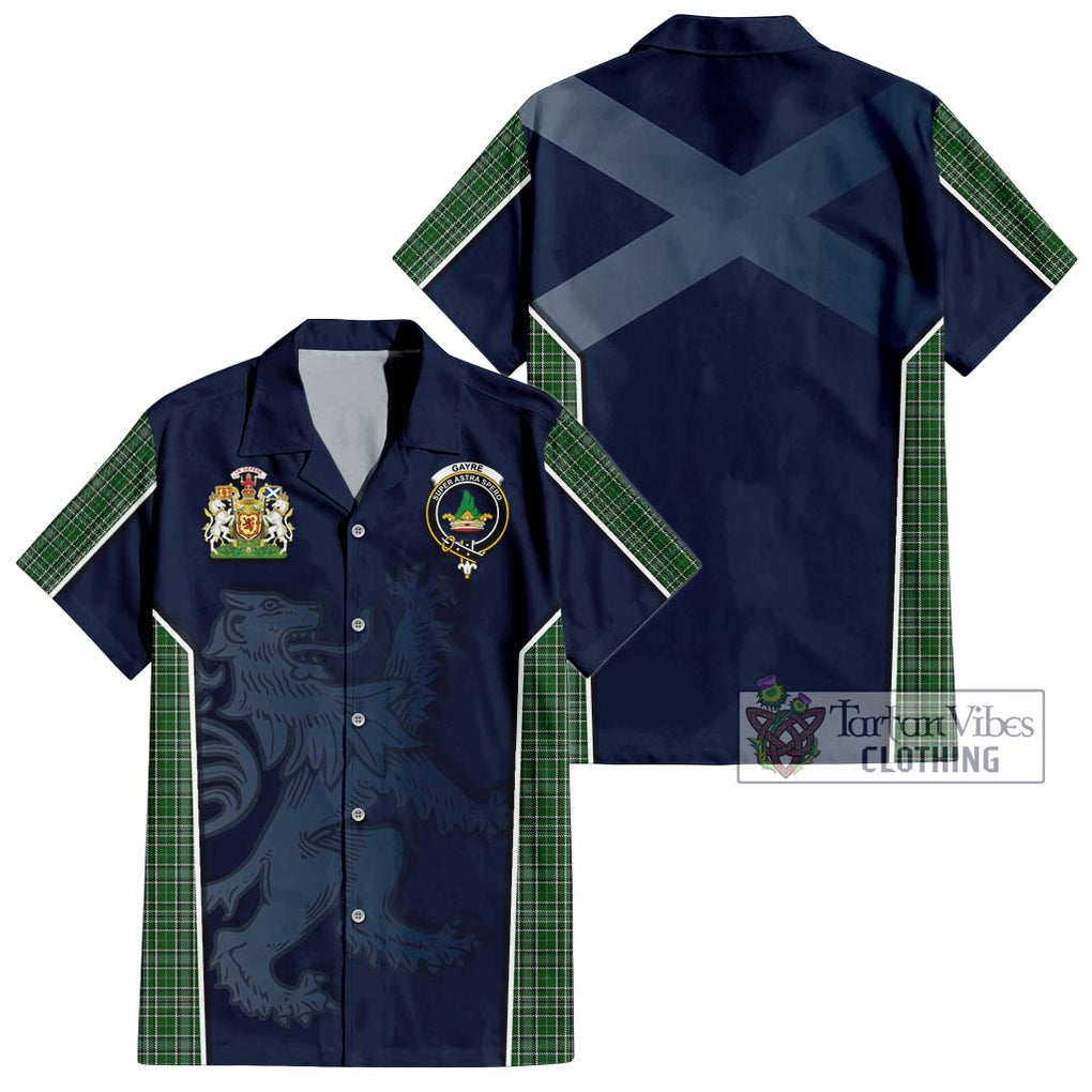 Gayre Dress Tartan Short Sleeve Button Shirt with Family Crest and Lion Rampant Vibes Sport Style Kid - Tartan Vibes Clothing