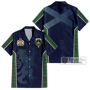 Gayre Dress Tartan Short Sleeve Button Shirt with Family Crest and Lion Rampant Vibes Sport Style