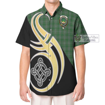 Gayre Dress Tartan Short Sleeve Button Shirt with Family Crest and Celtic Symbol Style