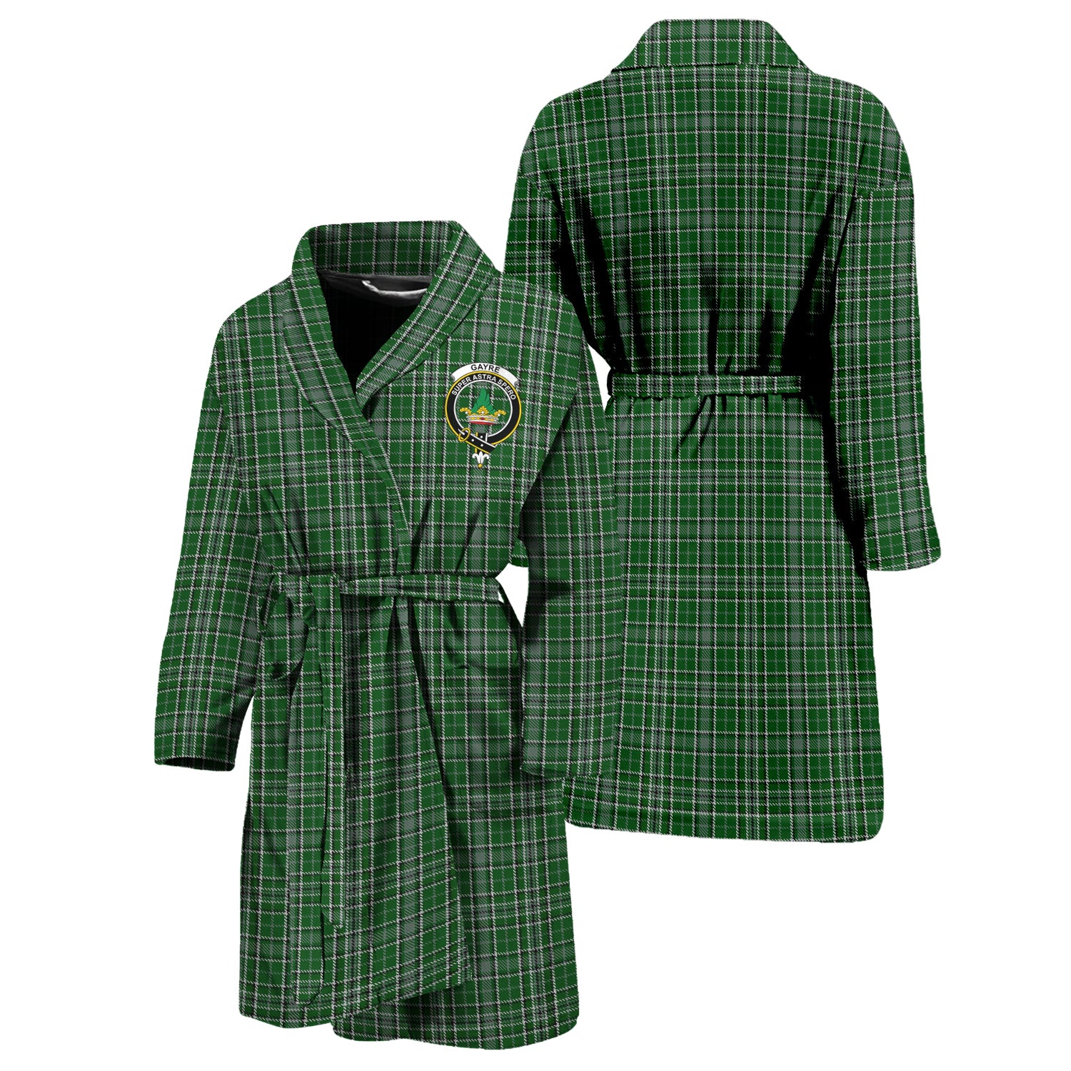 Gayre Dress Tartan Bathrobe with Family Crest Unisex S - Tartan Vibes Clothing