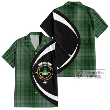 Gayre Dress Tartan Short Sleeve Button Up with Family Crest Circle Style