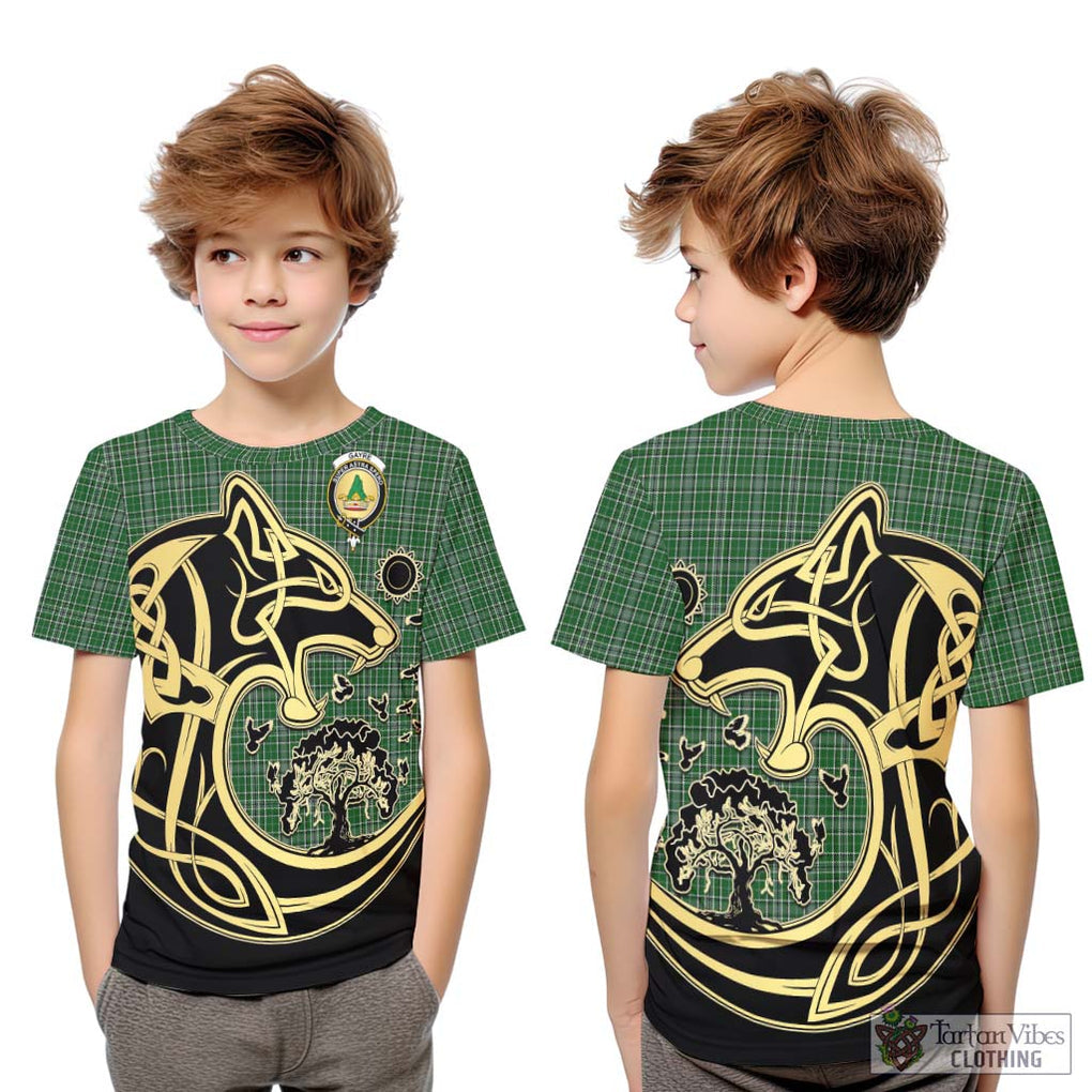 Gayre Dress Tartan Kid T-Shirt with Family Crest Celtic Wolf Style Youth XL Size14 - Tartan Vibes Clothing