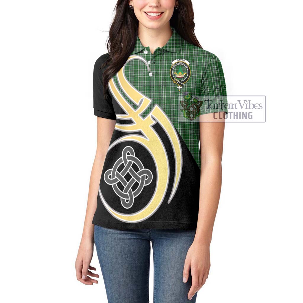 Gayre Dress Tartan Women's Polo Shirt with Family Crest and Celtic Symbol Style Women - Tartan Vibes Clothing