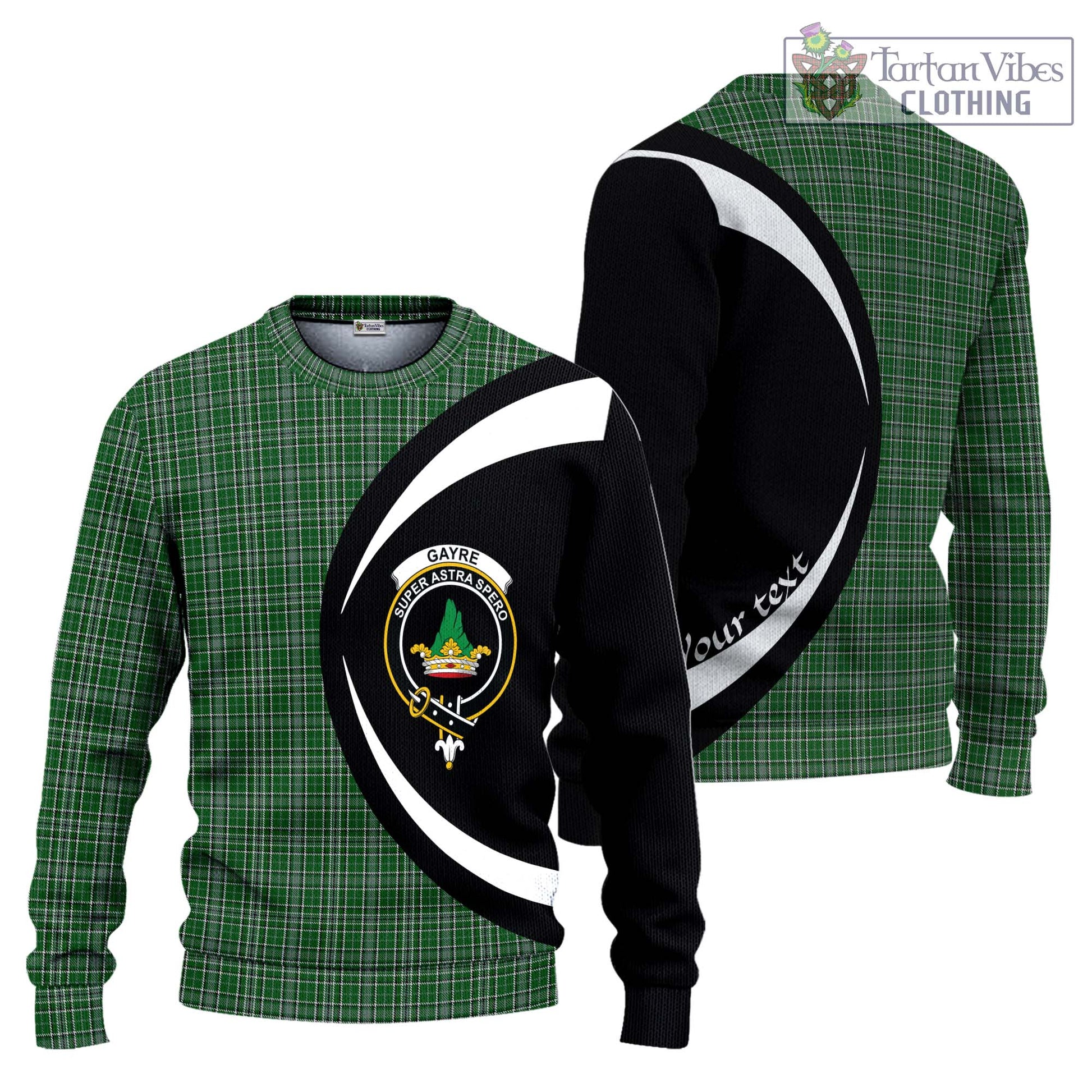 Gayre Dress Tartan Ugly Sweater with Family Crest Circle Style Unisex - Tartan Vibes Clothing