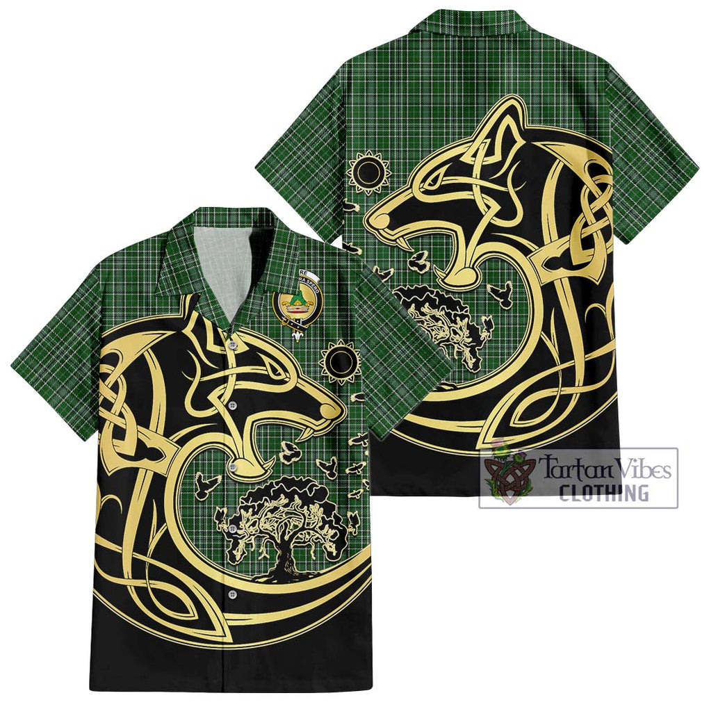 Gayre Dress Tartan Short Sleeve Button Shirt with Family Crest Celtic Wolf Style Kid - Tartan Vibes Clothing