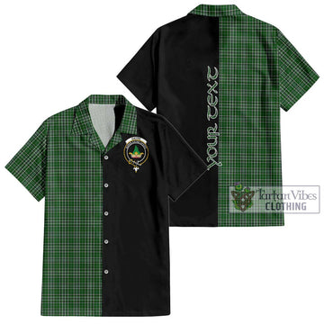 Gayre Dress Tartan Short Sleeve Button Shirt with Family Crest and Half Of Me Style