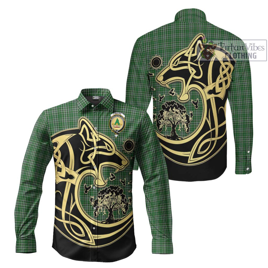 Gayre Dress Tartan Long Sleeve Button Shirt with Family Crest Celtic Wolf Style Men's Shirt S - Tartan Vibes Clothing