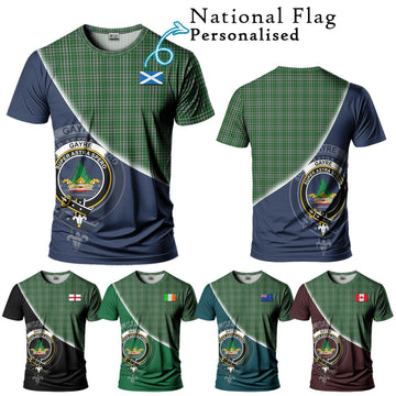 Gayre Dress Tartan T-Shirt with Personalised National Flag and Family Crest Half Style