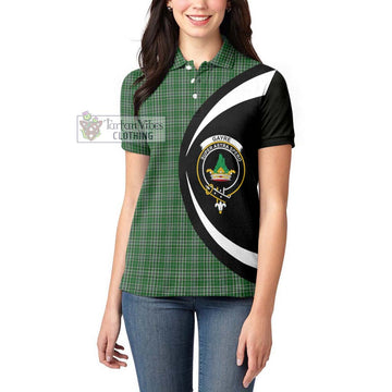 Gayre Dress Tartan Women's Polo Shirt with Family Crest Circle Style