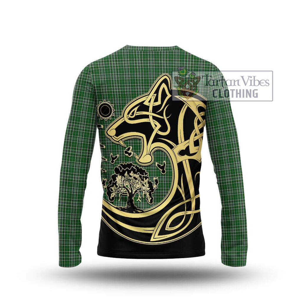 Gayre Dress Tartan Long Sleeve T-Shirt with Family Crest Celtic Wolf Style - Tartan Vibes Clothing