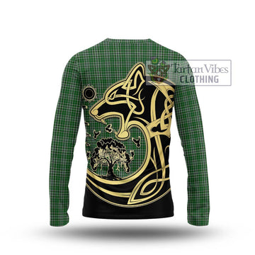 Gayre Dress Tartan Long Sleeve T-Shirt with Family Crest Celtic Wolf Style