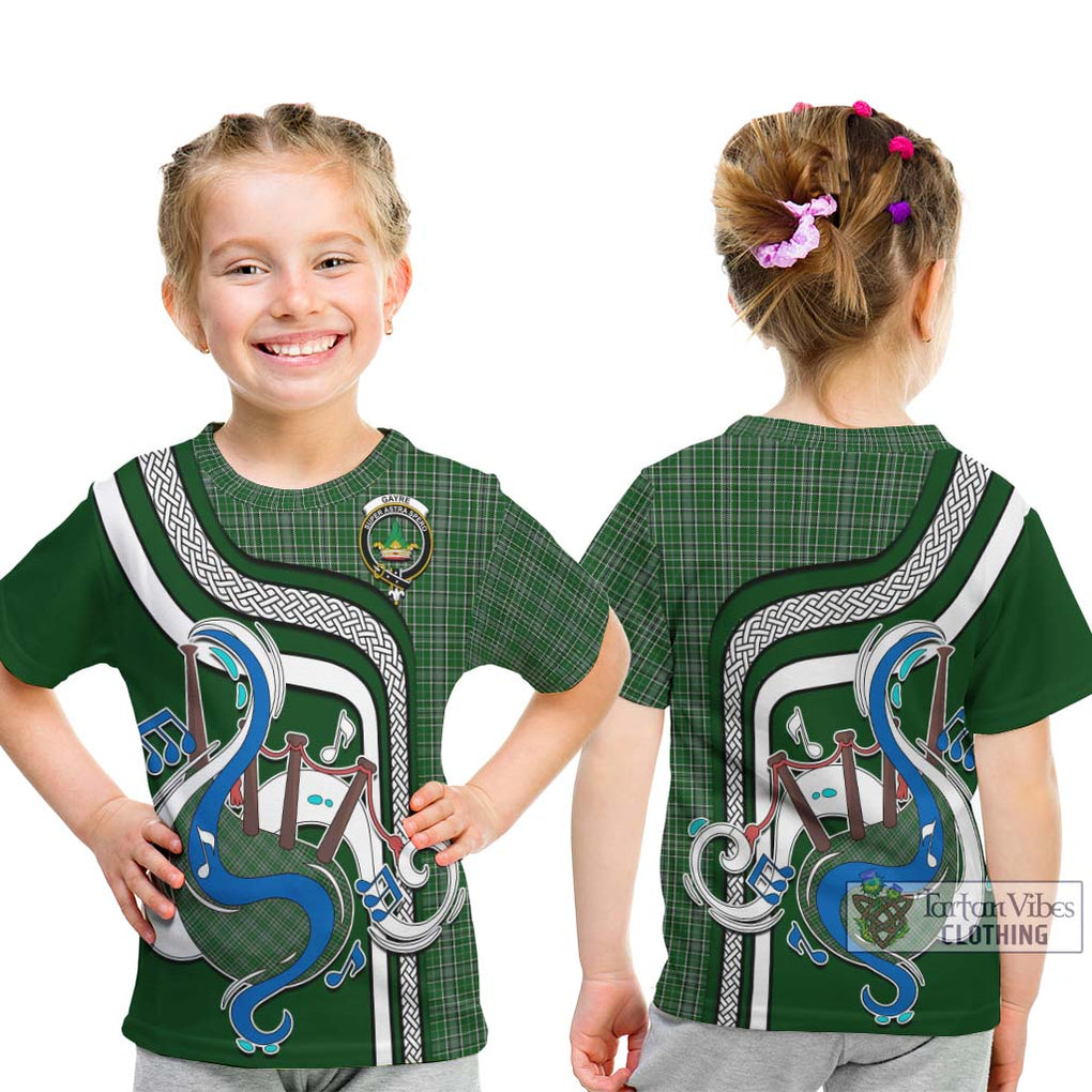 Tartan Vibes Clothing Gayre Dress Tartan Kid T-Shirt with Epic Bagpipe Style