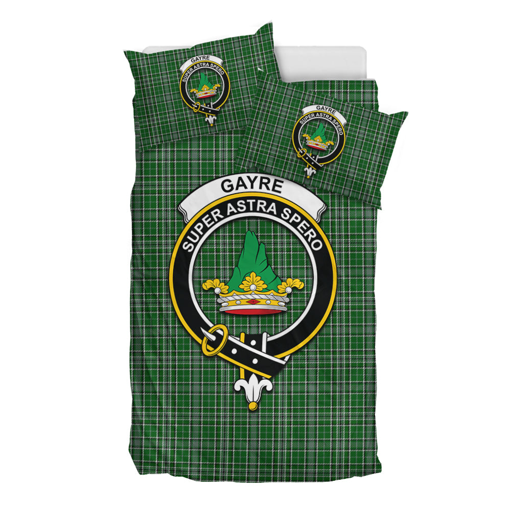 Gayre Dress Tartan Bedding Set with Family Crest - Tartan Vibes Clothing