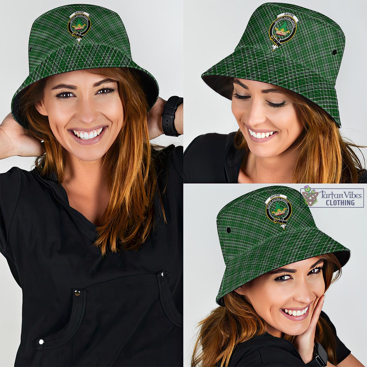 Tartan Vibes Clothing Gayre Dress Tartan Bucket Hat with Family Crest