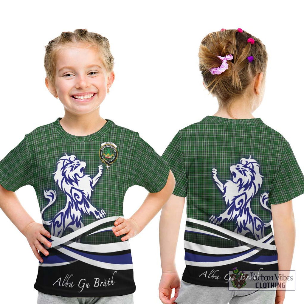 Gayre Dress Tartan Kid T-Shirt with Alba Gu Brath Regal Lion Emblem - Tartanvibesclothing Shop