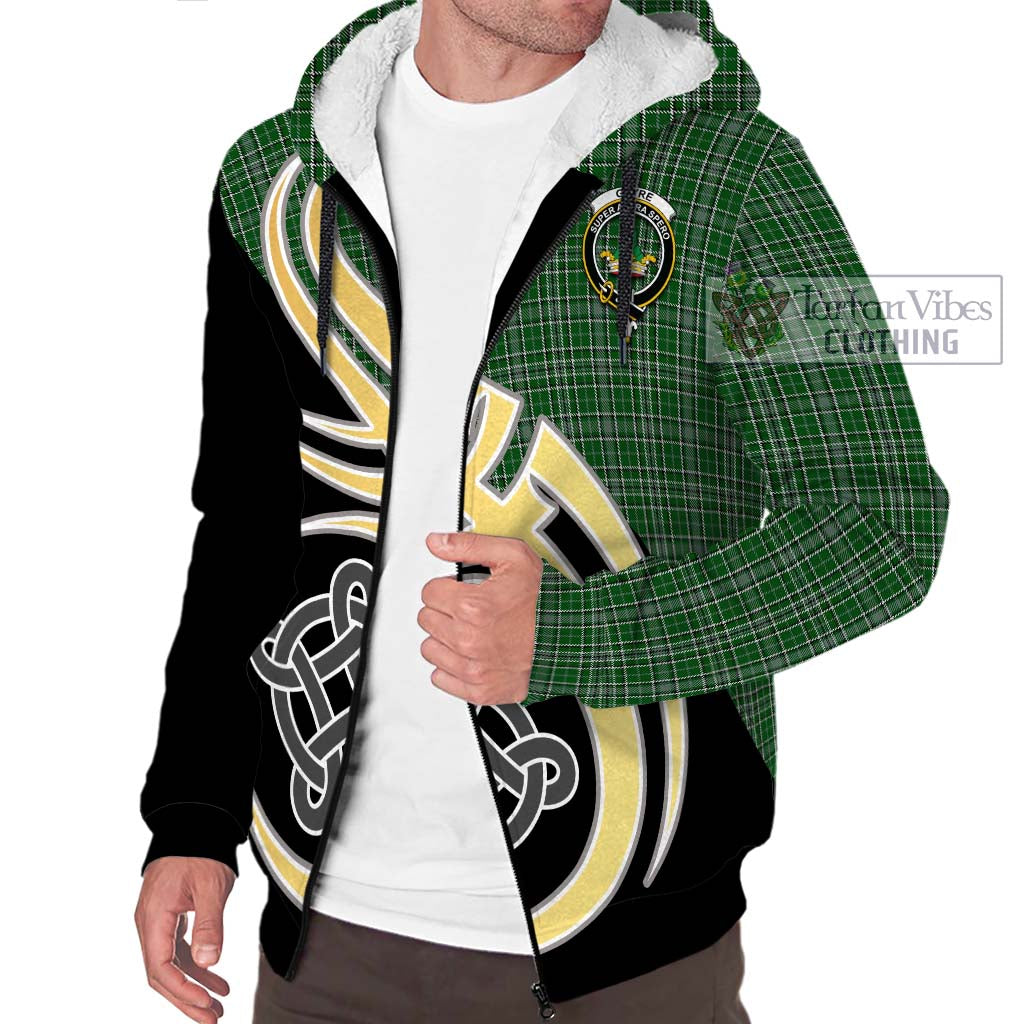 Gayre Dress Tartan Sherpa Hoodie with Family Crest and Celtic Symbol Style - Tartan Vibes Clothing