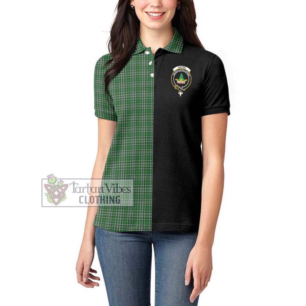 Gayre Dress Tartan Women's Polo Shirt with Family Crest and Half Of Me Style - Tartanvibesclothing Shop