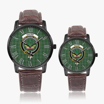 Gayre Dress Tartan Family Crest Leather Strap Quartz Watch