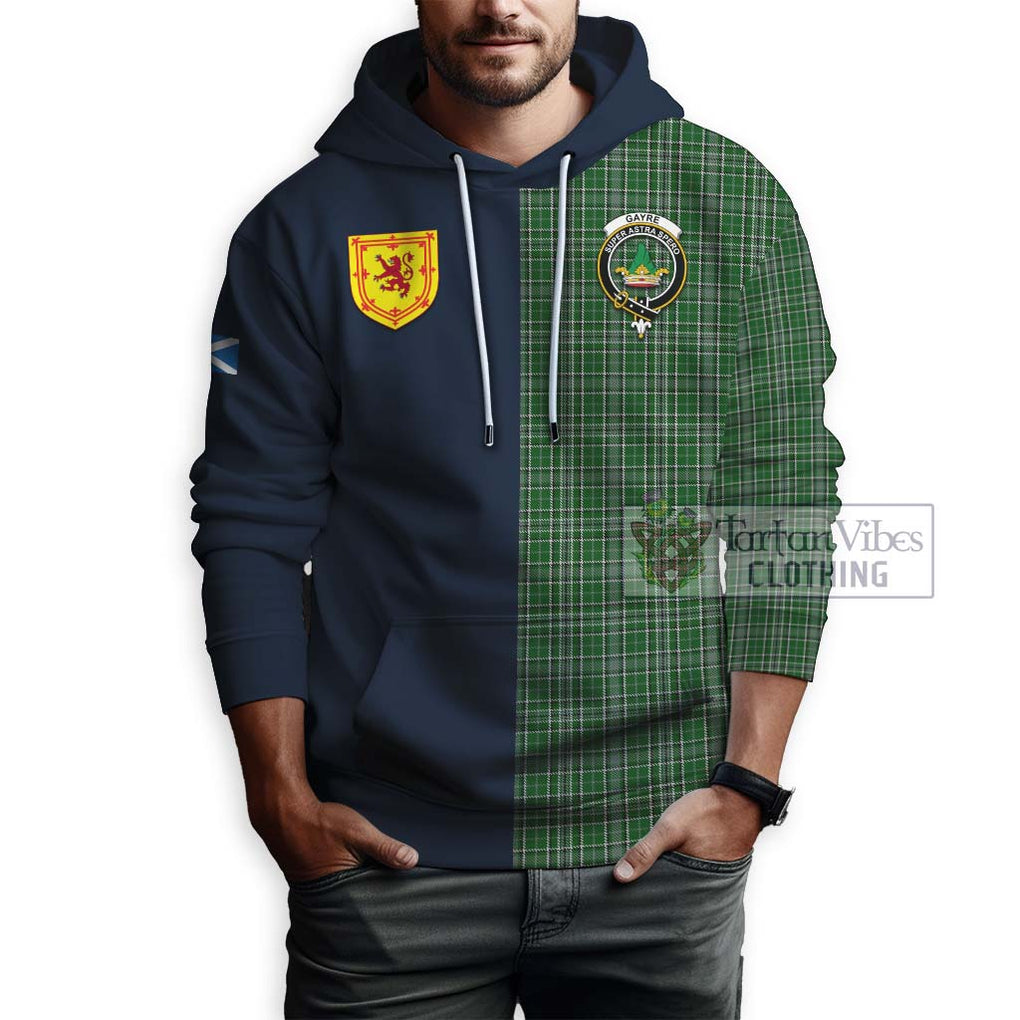 Tartan Vibes Clothing Gayre Dress Tartan Hoodie with Scottish Lion Royal Arm Half Style