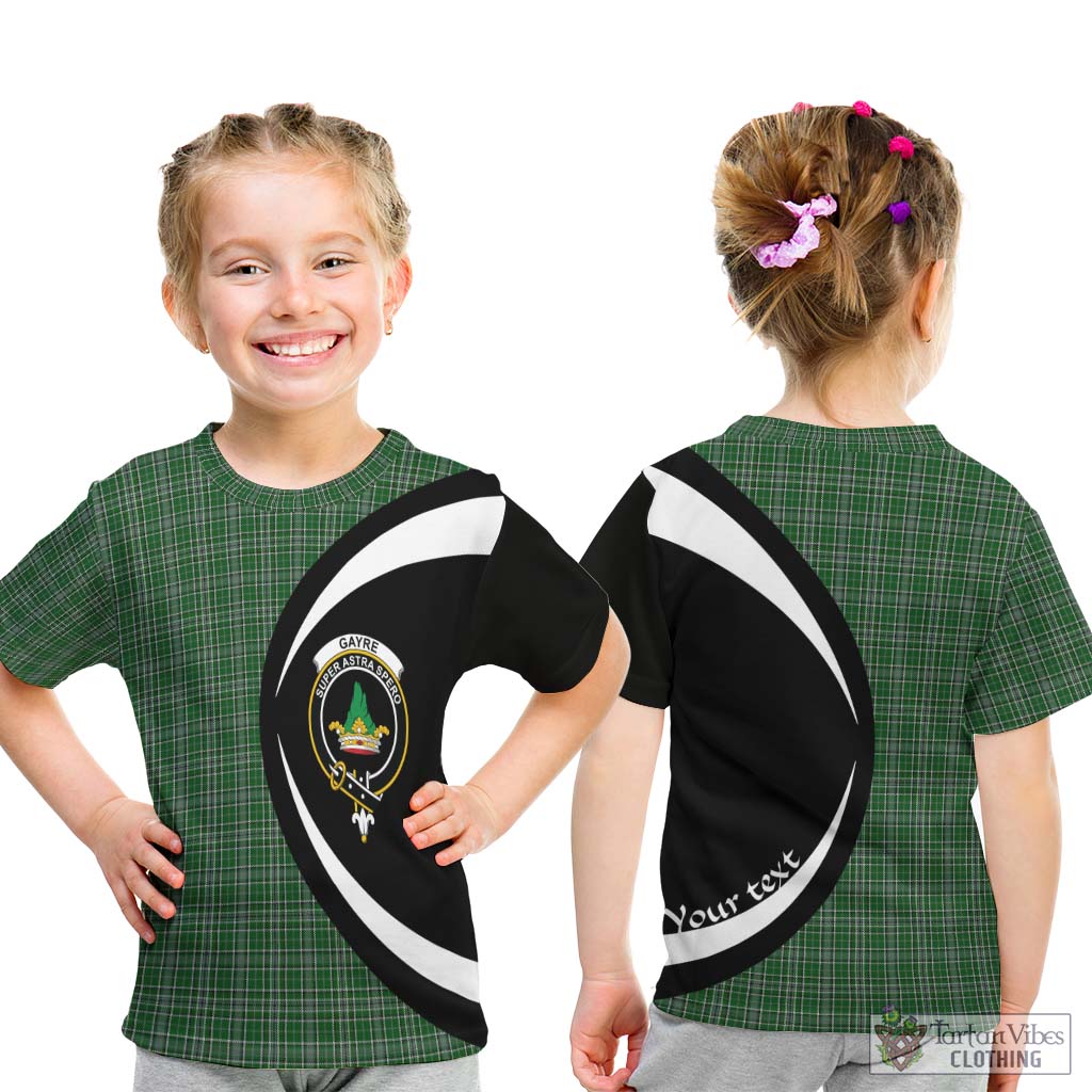 Gayre Dress Tartan Kid T-Shirt with Family Crest Circle Style - Tartan Vibes Clothing