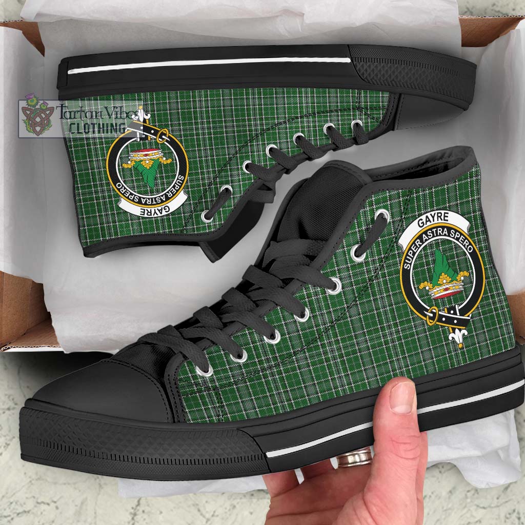 Tartan Vibes Clothing Gayre Dress Tartan High Top Shoes with Family Crest