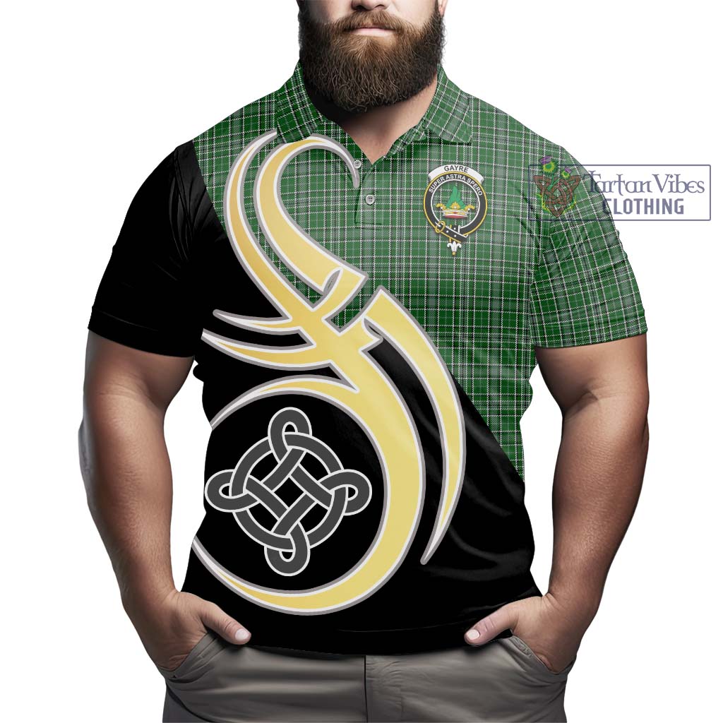 Gayre Dress Tartan Polo Shirt with Family Crest and Celtic Symbol Style - Tartan Vibes Clothing