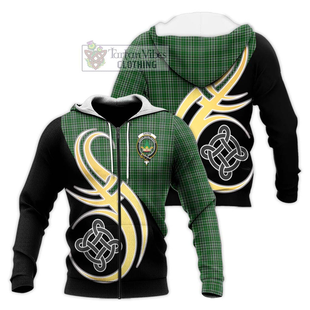 Gayre Dress Tartan Knitted Hoodie with Family Crest and Celtic Symbol Style Unisex Knitted Zip Hoodie - Tartan Vibes Clothing