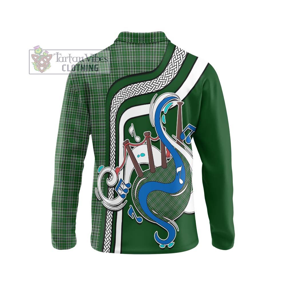 Tartan Vibes Clothing Gayre Dress Tartan Long Sleeve Polo Shirt with Epic Bagpipe Style